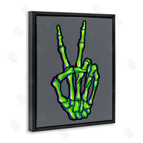 Stupell Industries Ziwei Li | Green Skeleton Peace Hand Wall Art