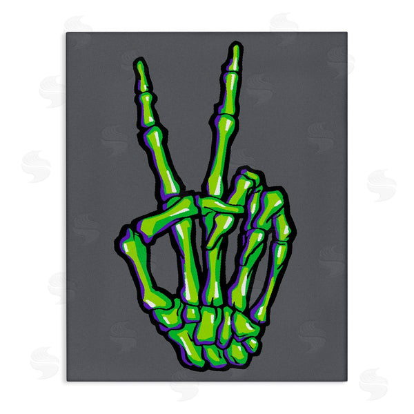 stupell industries Ziwei Li | Green Skeleton Peace Hand Wall Art