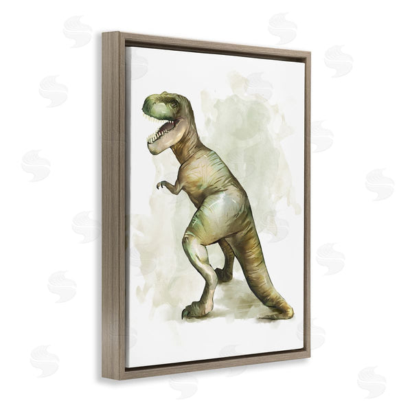 Stupell Industries Ziwei Li | Green T-Rex Dinosaur Ancient Reptile Roar