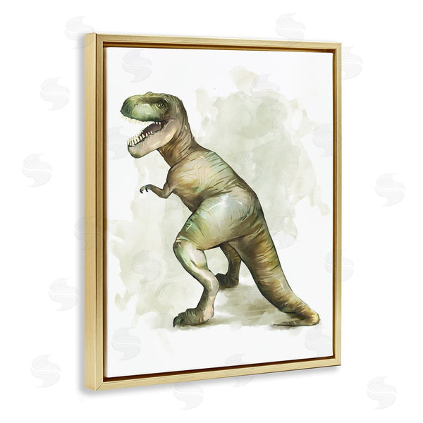 Stupell Industries Ziwei Li | Green T-Rex Dinosaur Ancient Reptile Roar