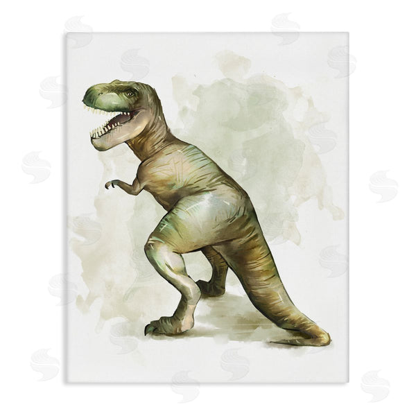 stupell industries Ziwei Li | Green T-Rex Dinosaur Ancient Reptile Roar