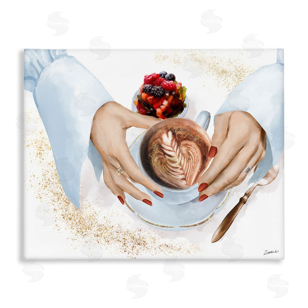 stupell industries Ziwei Li | Hands Holding Cappuccino Glam Fashion Detail