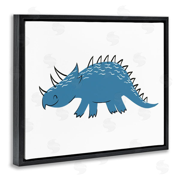 Stupell Industries Ziwei Li | Happy Blue Dinosaur Fun Spiked Kids' Reptile Wall Art