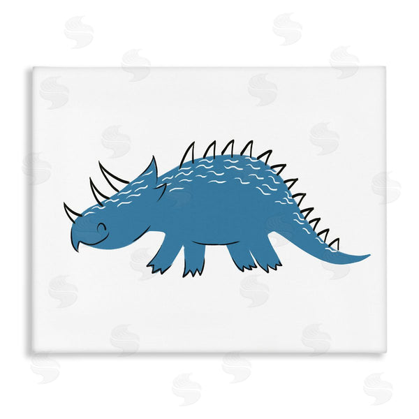 stupell industries Ziwei Li | Happy Blue Dinosaur Fun Spiked Kids' Reptile Wall Art