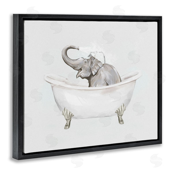 Stupell Industries Ziwei Li | Happy Elephant Splashing Bathtub Wall Art