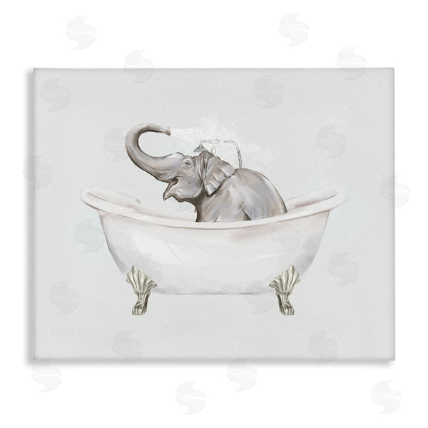 stupell industries Ziwei Li | Happy Elephant Splashing Bathtub Wall Art