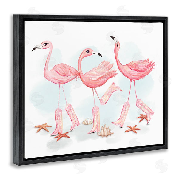 Stupell Industries Ziwei Li | Happy Pink Cowgirl Flamingoes