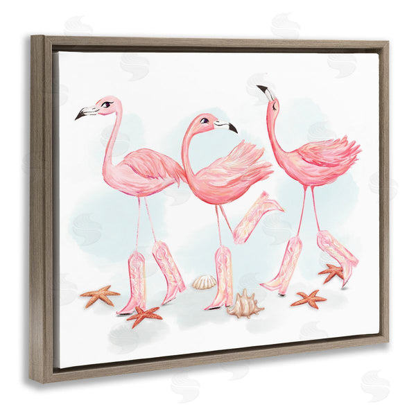 Stupell Industries Ziwei Li | Happy Pink Cowgirl Flamingoes