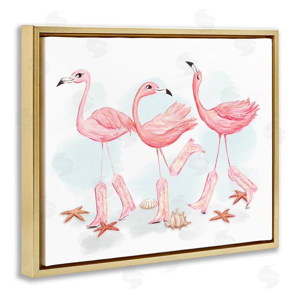Stupell Industries Ziwei Li | Happy Pink Cowgirl Flamingoes