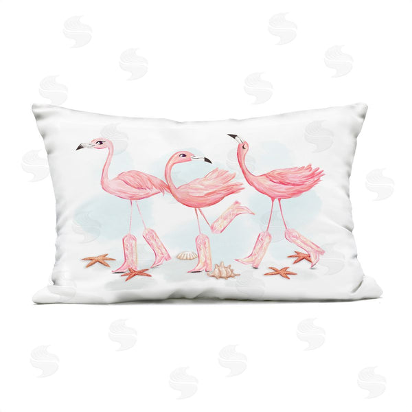 Stupell Industries Ziwei Li | Happy Pink Cowgirl Flamingoes Printed Throw Pillow