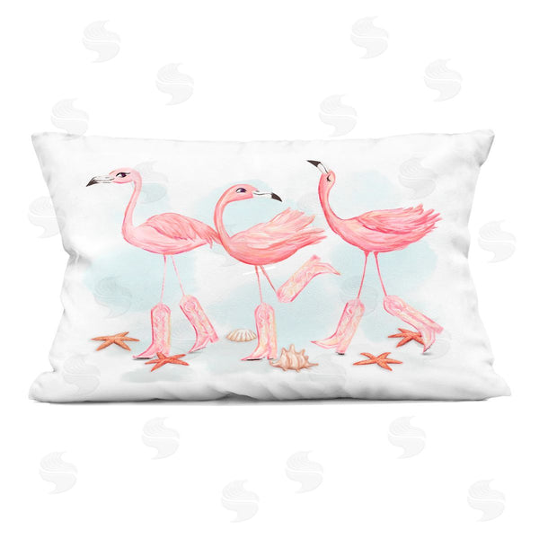 stupell industries Ziwei Li | Happy Pink Cowgirl Flamingoes Printed Throw Pillow