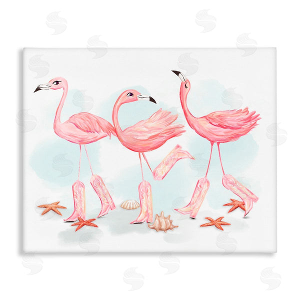 stupell industries Ziwei Li | Happy Pink Cowgirl Flamingoes