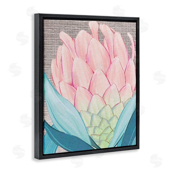 Stupell Industries Ziwei Li | Hatched Pattern Dahlia Bud Pink Spring Blooms Wall Art