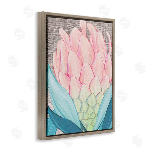 Stupell Industries Ziwei Li | Hatched Pattern Dahlia Bud Pink Spring Blooms Wall Art