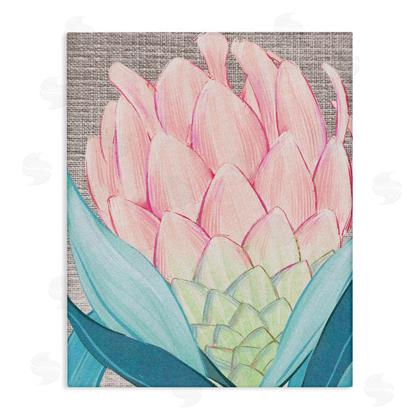 stupell industries Ziwei Li | Hatched Pattern Dahlia Bud Pink Spring Blooms Wall Art