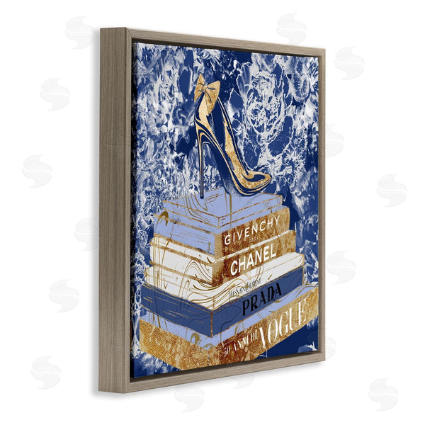 Stupell Industries Ziwei Li | Heels On Fashion Books Blue