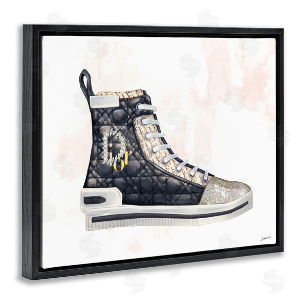 Stupell Industries Ziwei Li | High Top Fashion Forward Quilted Sneakers Glam Style Wall Art