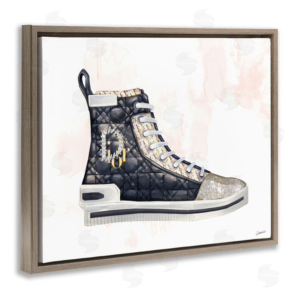 Stupell Industries Ziwei Li | High Top Fashion Forward Quilted Sneakers Glam Style Wall Art