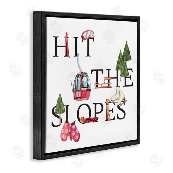 Stupell Industries Ziwei Li | Hit The Slopes Phrase Winter Sports Motivational Wall Art