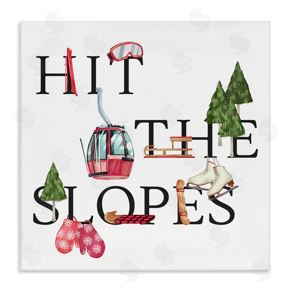 stupell industries Ziwei Li | Hit the Slopes Phrase Winter Sports Motivational Wall Art