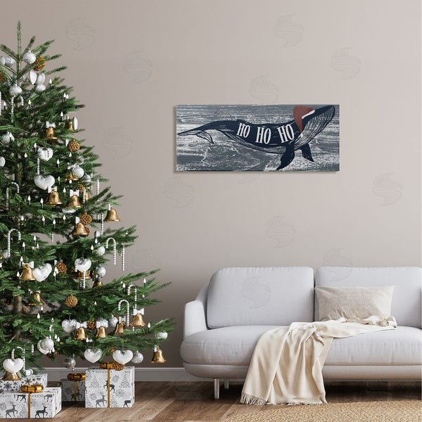 Stupell Industries Ziwei Li | Ho Ho Ho Christmas Santa Whale Wall Art