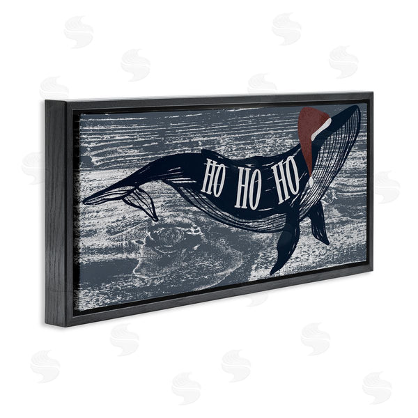 Stupell Industries Ziwei Li | Ho Ho Ho Christmas Santa Whale Wall Art