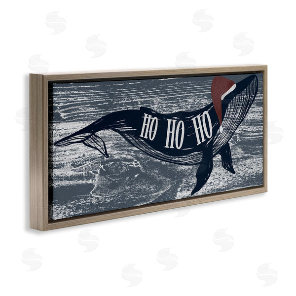 Stupell Industries Ziwei Li | Ho Ho Ho Christmas Santa Whale Wall Art