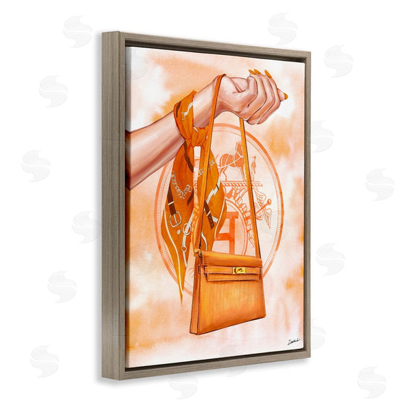 Stupell Industries Ziwei Li | Holding Orange Handbag Wall Art