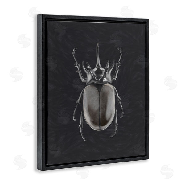 Stupell Industries Ziwei Li | Horned Beetle Minimal Black