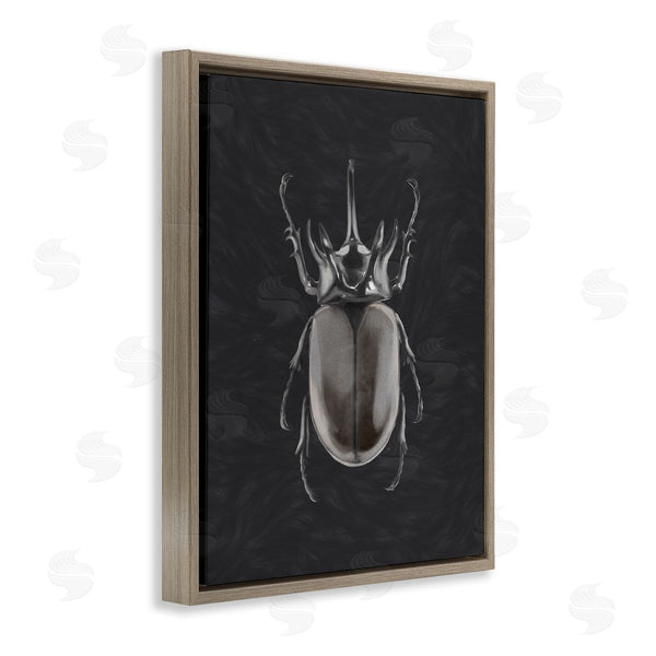 Stupell Industries Ziwei Li | Horned Beetle Minimal Black