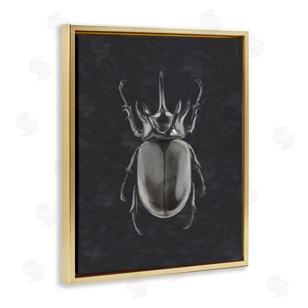 Stupell Industries Ziwei Li | Horned Beetle Minimal Black