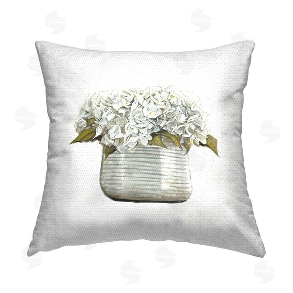 Stupell Industries Ziwei Li | Hydrangea Bouquet Country Tin Printed Throw Pillow
