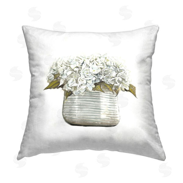 stupell industries Ziwei Li | Hydrangea Bouquet Country Tin Printed Throw Pillow