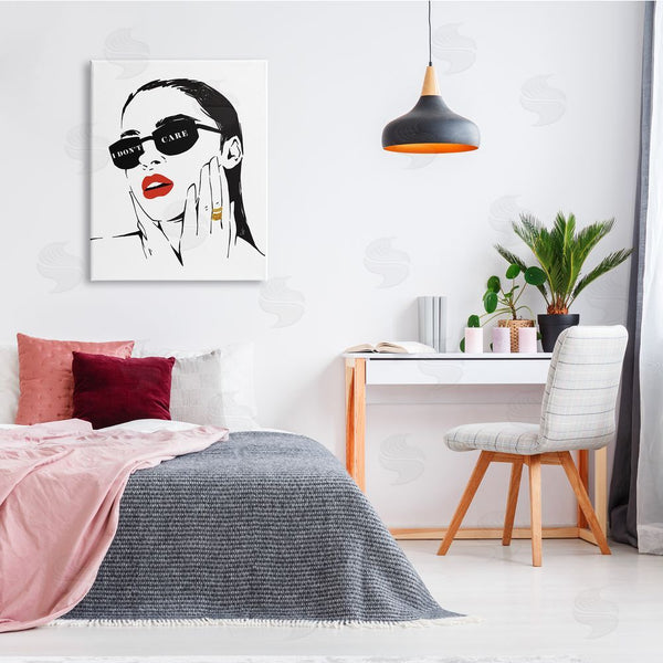 Stupell Industries Ziwei Li | I Don�t Care Shades Glam Fashion Female Portrait Wall Art