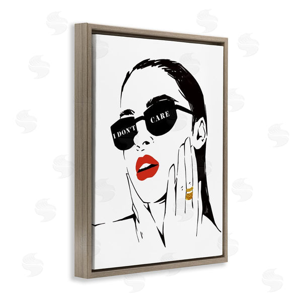 Stupell Industries Ziwei Li | I Don�t Care Shades Glam Fashion Female Portrait Wall Art