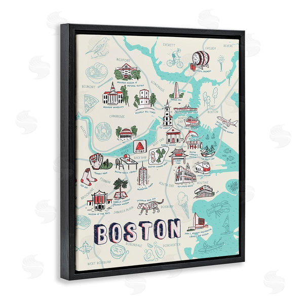 Stupell Industries Ziwei Li | Illustrated Boston Landmark Map