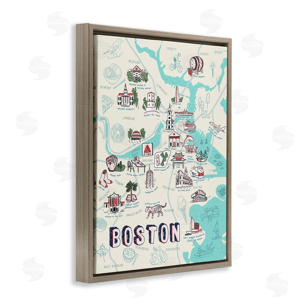 Stupell Industries Ziwei Li | Illustrated Boston Landmark Map