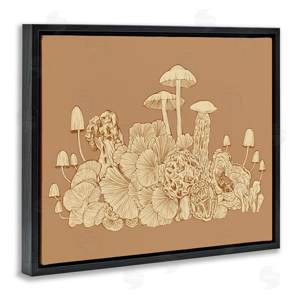 Stupell Industries Ziwei Li | Intricate Forest Mushrooms Plants Neutral Tones Drawing Wall Art