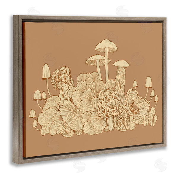 Stupell Industries Ziwei Li | Intricate Forest Mushrooms Plants Neutral Tones Drawing Wall Art