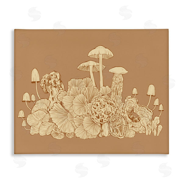 stupell industries Ziwei Li | Intricate Forest Mushrooms Plants Neutral Tones Drawing Wall Art