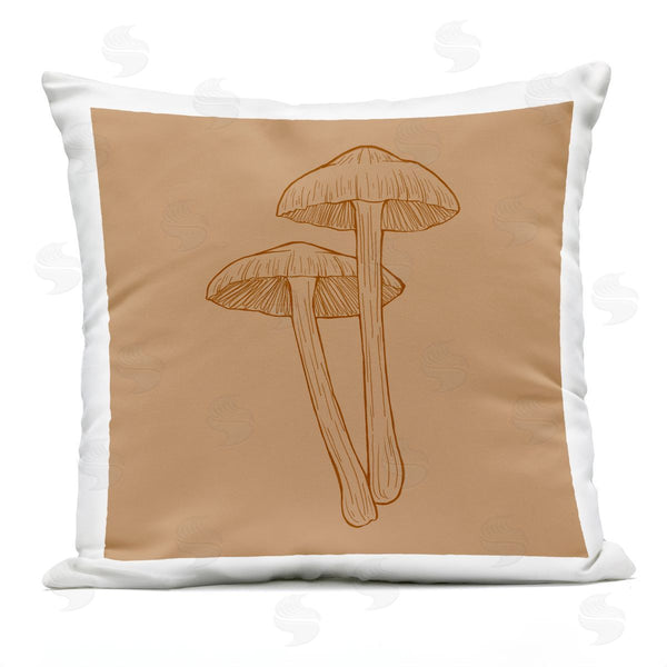 Stupell Industries Ziwei Li | Intricate Mushrooms Botanical Brown Fungi Printed Throw Pillow