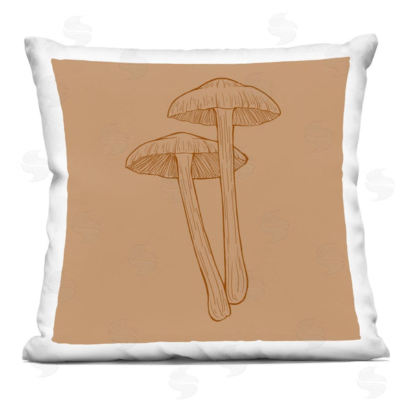 stupell industries Ziwei Li | Intricate Mushrooms Botanical Brown Fungi Printed Throw Pillow