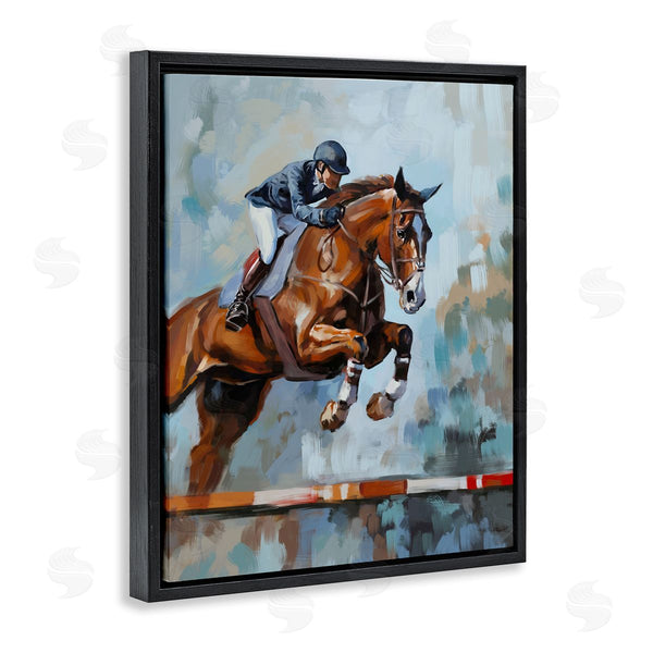 Stupell Industries Ziwei Li | Jockey Jumping Hurdle Wall Art