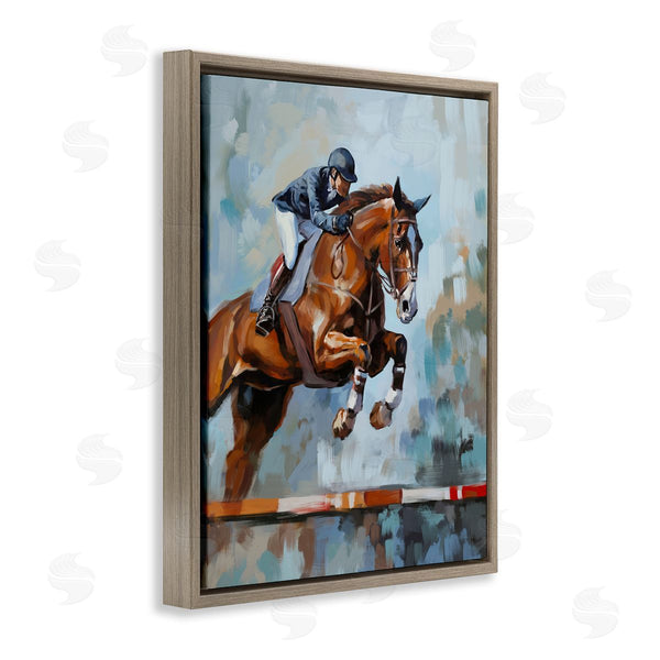 Stupell Industries Ziwei Li | Jockey Jumping Hurdle Wall Art