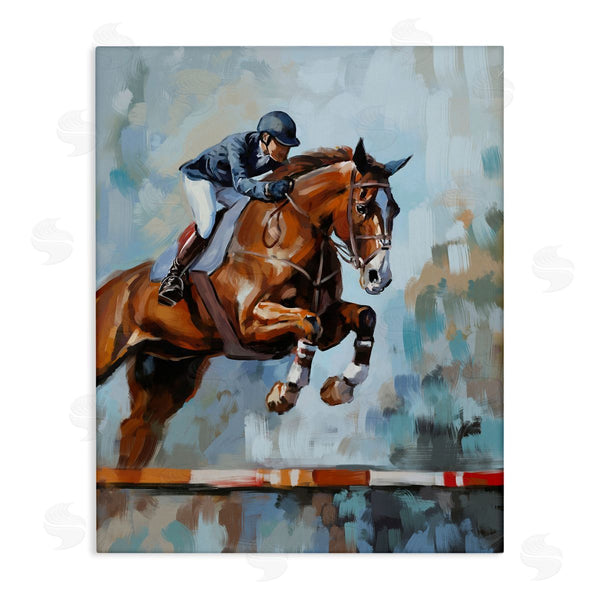 stupell industries Ziwei Li | Jockey Jumping Hurdle Wall Art