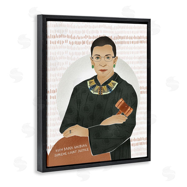 Stupell Industries Ziwei Li | Judge Ginsburg With Gavel Over Abstract Pattern
