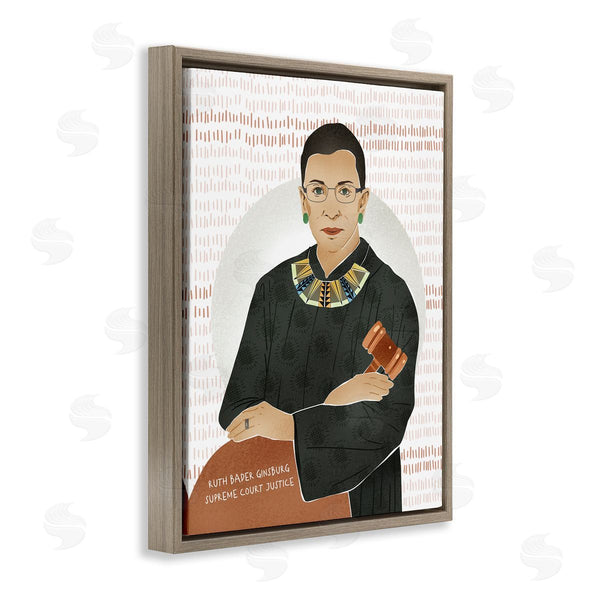 Stupell Industries Ziwei Li | Judge Ginsburg With Gavel Over Abstract Pattern