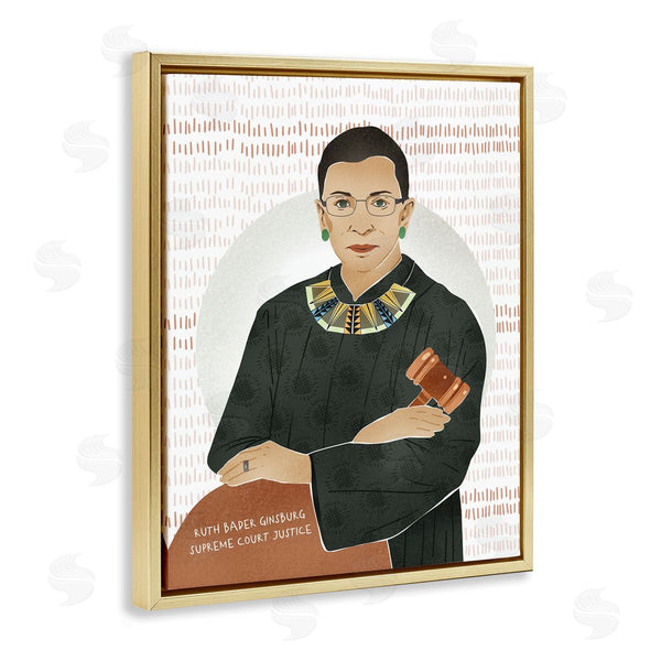 Stupell Industries Ziwei Li | Judge Ginsburg With Gavel Over Abstract Pattern