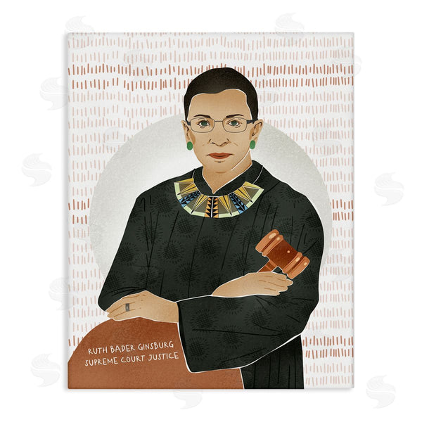 stupell industries Ziwei Li | Judge Ginsburg With Gavel Over Abstract Pattern