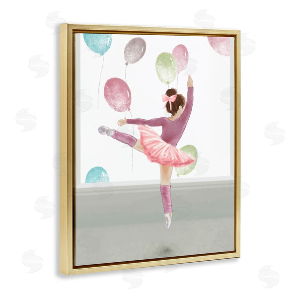 Stupell Industries Ziwei Li | Jumping Ballerina With Balloons